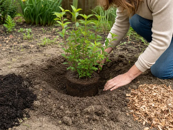 Plantation du deutzia en pleine terre