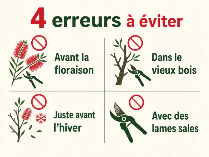 Quatre erreurs de taille du callistemon