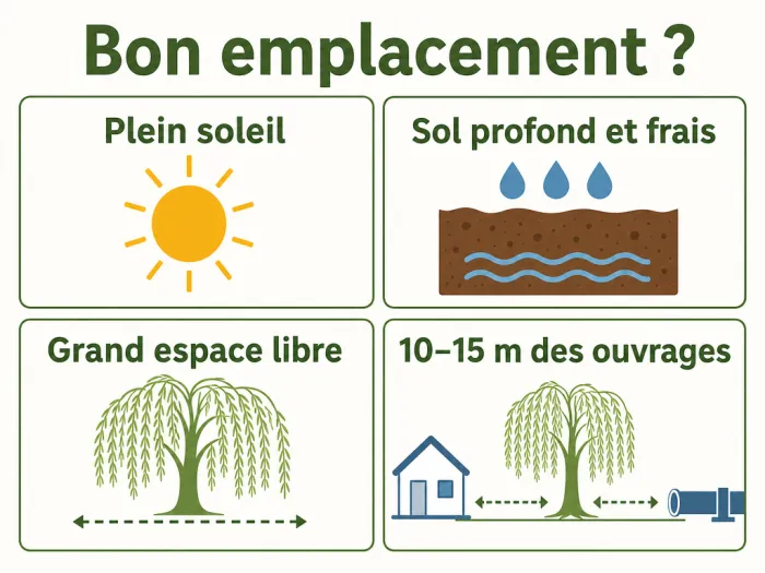Critères pour planter un saule pleureur