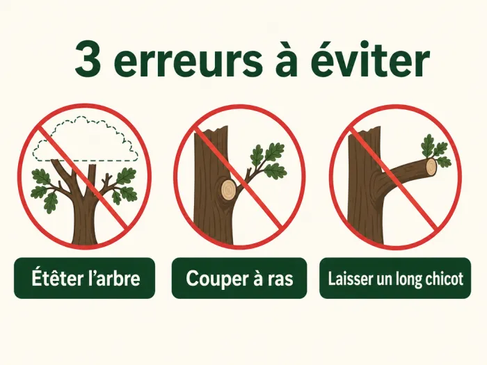 Trois erreurs de taille du chêne