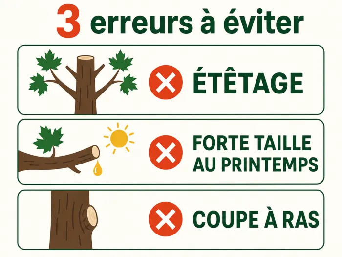 Trois erreurs de taille d’érable