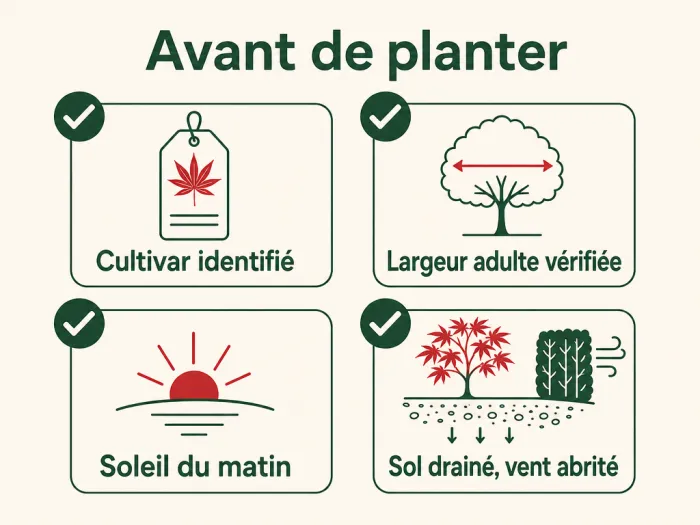 Checklist avant plantation d’un érable