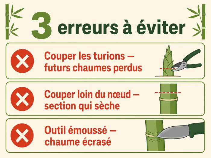 Trois erreurs de taille du bambou