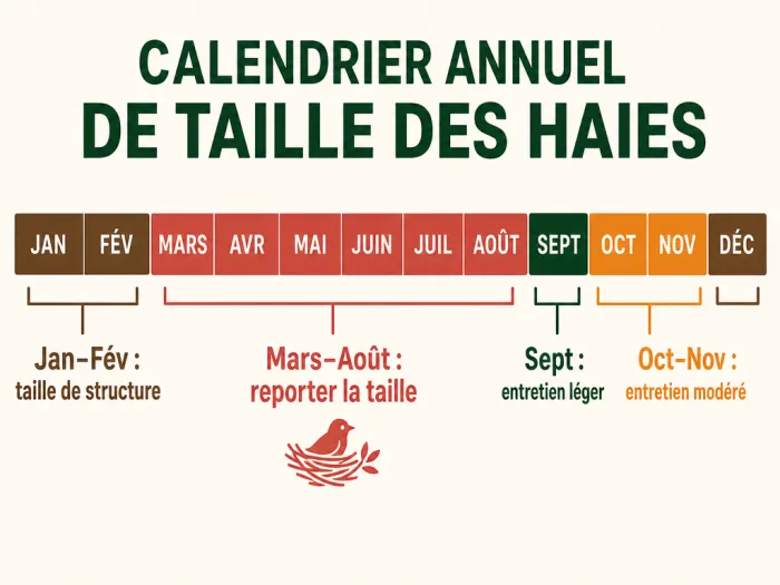 Calendrier annuel de taille des haies