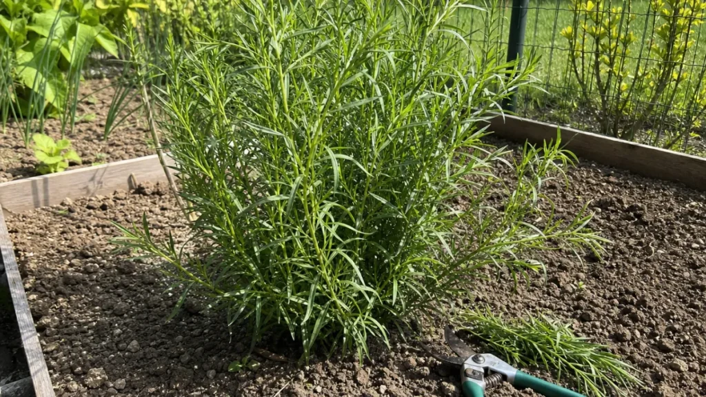 Plant d’estragon français au potager