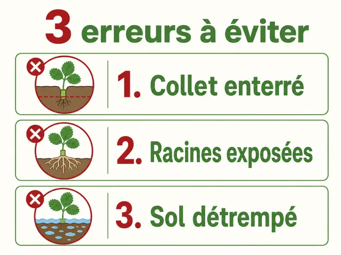 Erreurs de plantation des fraisiers